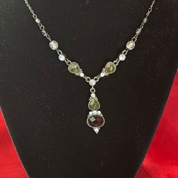 1928 Elegant Crystal Pendant adjustable Necklace - Picture 1 of 6